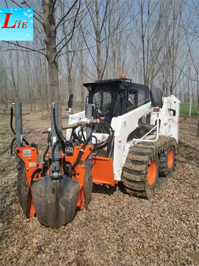 Skid steer loader tree removal machine tree spade attachments