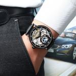 KINYUED Tourbillon mechanical movement watches men luxury brand automatic luxury