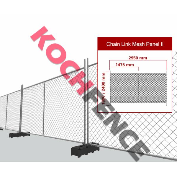 Galvanized Temporary Chain Link Fence , Welded Wire Fence For Construction Site