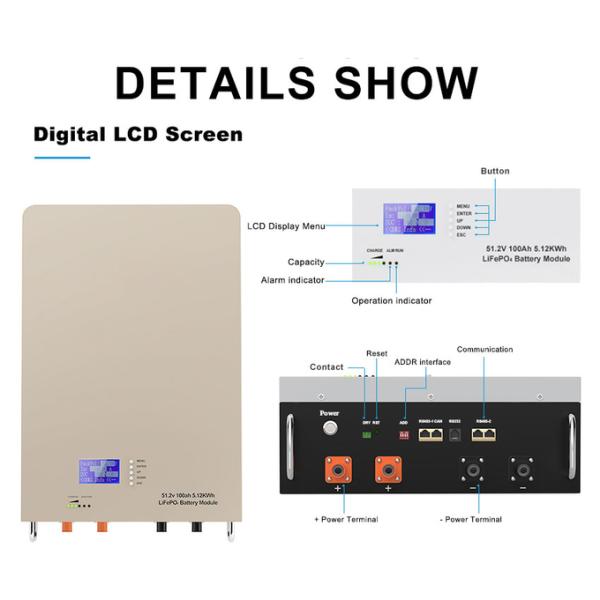 LiFePO4 Lithium Battery OEM ODM 48V 100AH 200AH Without Interruption 5KW Household Solar Energy Storage Lithium Battery