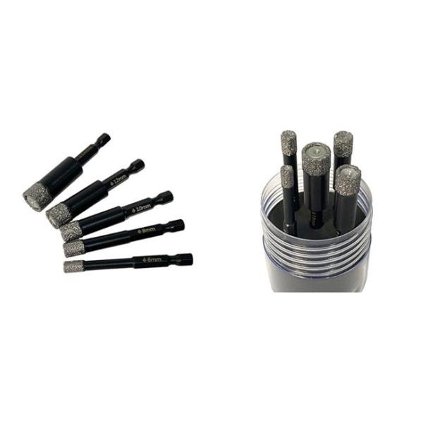 45Mn Diamond Hexagonal Shank Diamond Core Drill Bit Set Vacuum Brazed