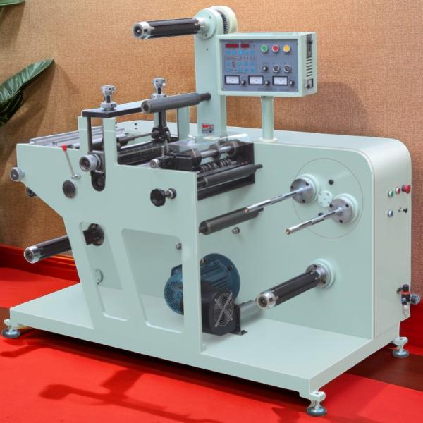 FULL ROTARY BLANK LABEL DIE CUTTING MACHINE WITH SLITTER TURRET REWINDING BLANK ADHESIVE LABEL MATERIAL LAMINATING