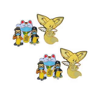 Casting Cartoon Custom Gold Lapel Pins Metal Enamel Pins