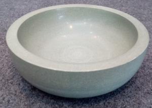 China Green Solid Sandstone Bowl Inside Outside Both Polished Diameter 20cm Height 7cm on sale