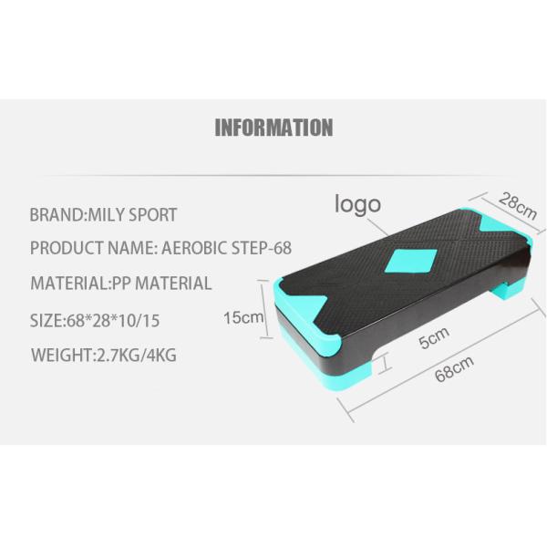 68CM Adjustable Aerobic Step Platform For Beginners With 2 Risers