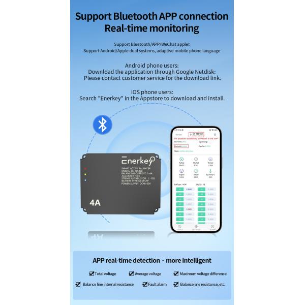 Enerkey 8s 10s 12s 16s 20s 2a Active Balancer Lithium Battery Smart Equalizer For Electric Forklift