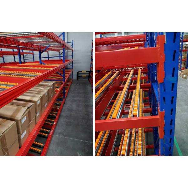 B47: Warehouse Flow Rack for Carton Storage Box Flow Gravity Storage Roller Racking Carton Flow Racking