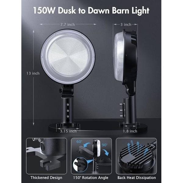 100W LED Barn Light Adjustable Color Temperature IP65 Outdoor Lighting Solution