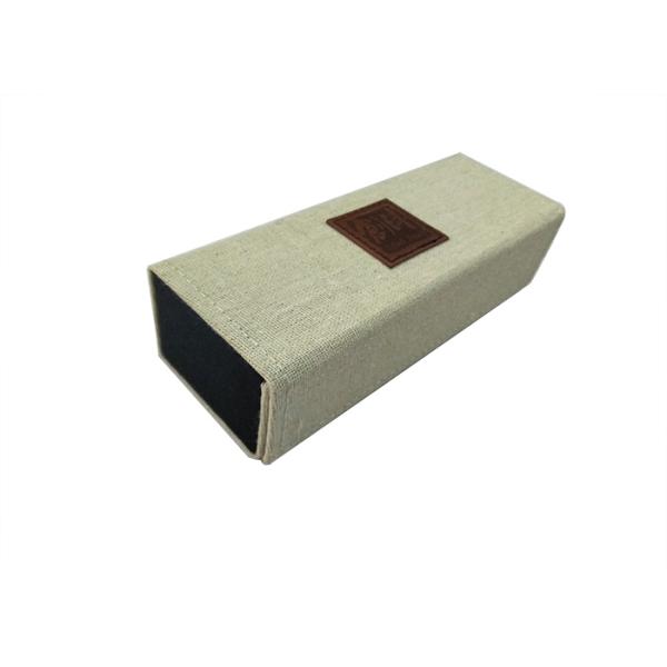White Linen Custom Optical Eyeglass Case / Collapsible Hard Sunglasses Case