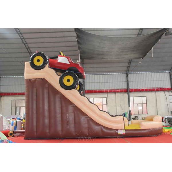 Monster Truck Big Inflatable Slide PVC Material Made For Kids / Adults