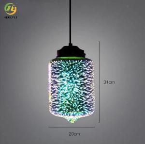Quality CE E27 Modern Kitchen Pendant Lights 3d Stained Glass Decor For Restaurant Bar Chandeliers for sale