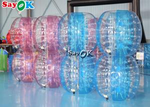 Quality Inflatable Carnival Games Adult TPU PVC Body Zorb Bumper Ball Set Transparent Blue Pink Inflatable Bubble Soccer for sale