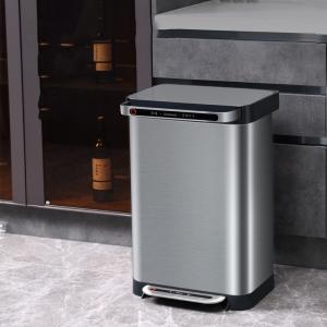 China Smart Trash Can Automatic Bagging Smart Sensor Garbage Electric Touchless Square Automatic Bin Smart Home on sale