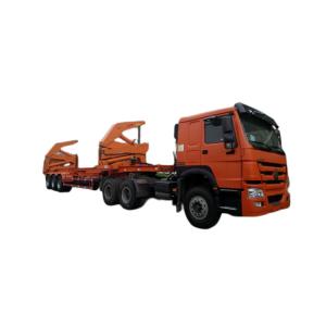Quality Sinotruk Howo 8x4 Truck 37 Ton Side Lifter Side Loader Container Trailer Lift Truck Trailer skeleton Semi trailer for sale