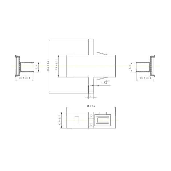 MTRJ To MTRJ Optical Fiber Adapter Duplex Channel With SC Simplex Mounting Hole