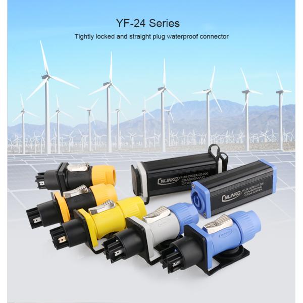 M24 YF-24 3 Pin Socket Plug IP68 Powercom Outdoor Cnlinko Male Waterproof Connector