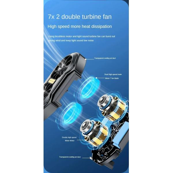 FS01 Dual Fan Mobile Phone Cooler for Phones Rechargeable Plug-in Options