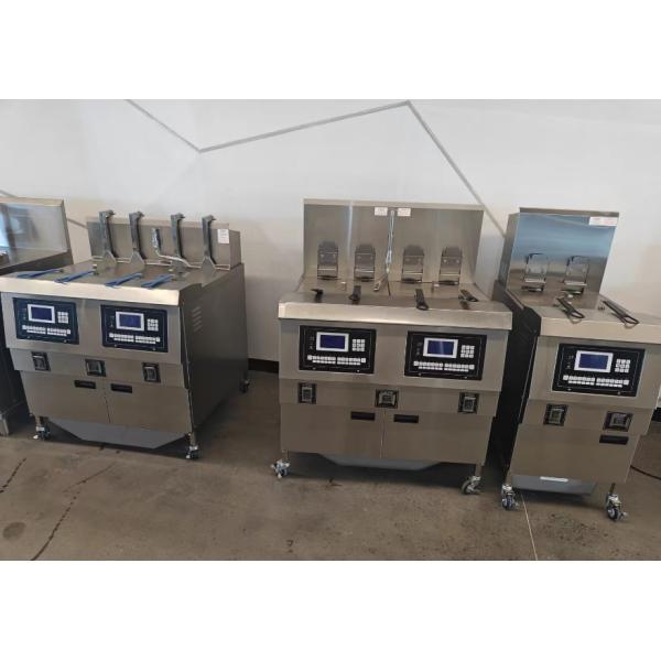 Two Pots Four Baskets 304SUS Gas Chips Commercial Open Deep LCD Panel Oil Fryer