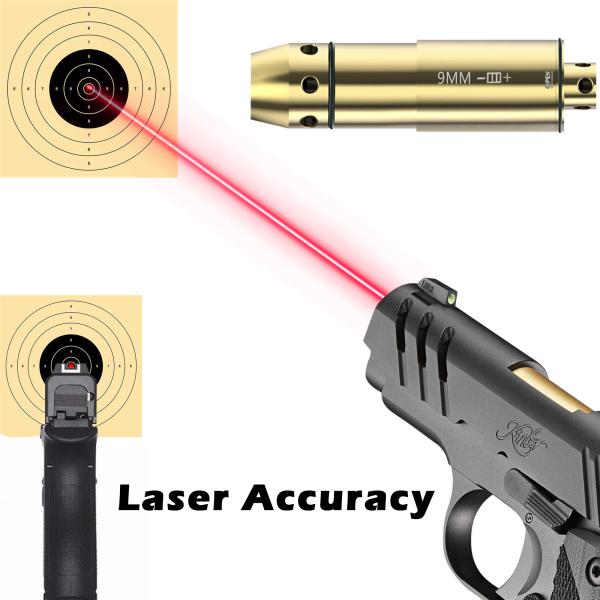 9mm Red Laser Bore Sight Laser Boresighter With Chamber Extractor Tool And 9 Batteries