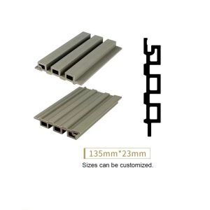 23x135mm WPC Cladding Panel Wood Plastic Composite Fluted Plank Brown