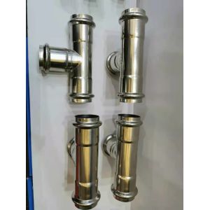 China Sanitary 316l Stainless Steel Reducer Tee With Quick Connection Fitting on sale