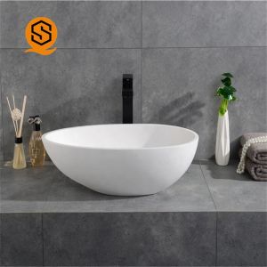 Quality Hotel Lavabo Above Counter Bathroom Basin Solid Surface bold element for sale