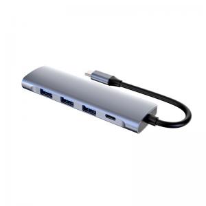 China Superspeed 5 In 1 PD Port Multiple USB C HUB Adapter ABS Aluminum Alloy on sale