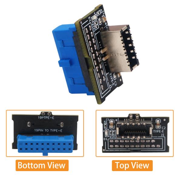 Vertical USB 3.1 Key-A Type-E To USB 3.0 20Pin Extension Adapter