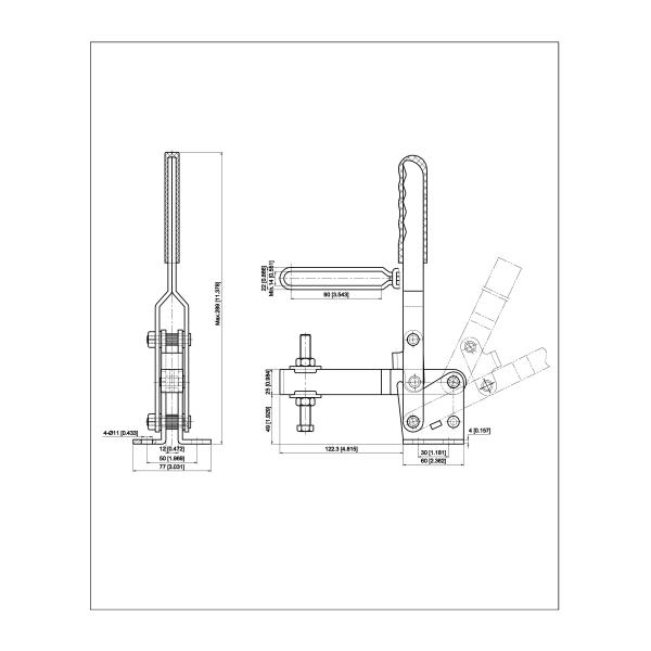GH-14412 300KG 600lbs Vertical Handle Toggle Clamp For Fixing Bolts