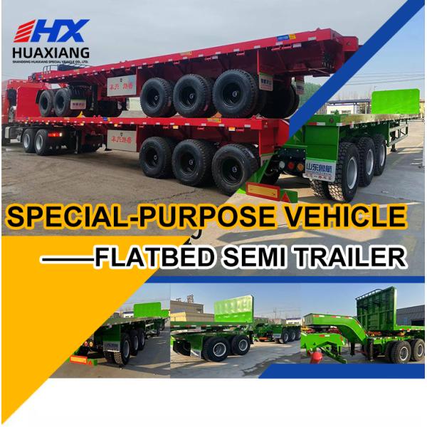 Interlink Flatbed Truck Trailer Double Towing Container Flatbed Semi Trailers