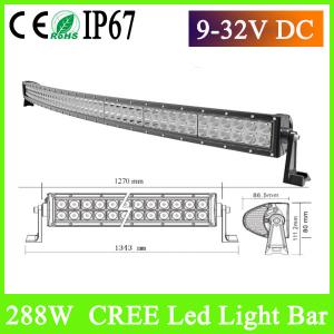 Quality 288w 4x4 cree led car light, 50 inch led light bar curved for sale