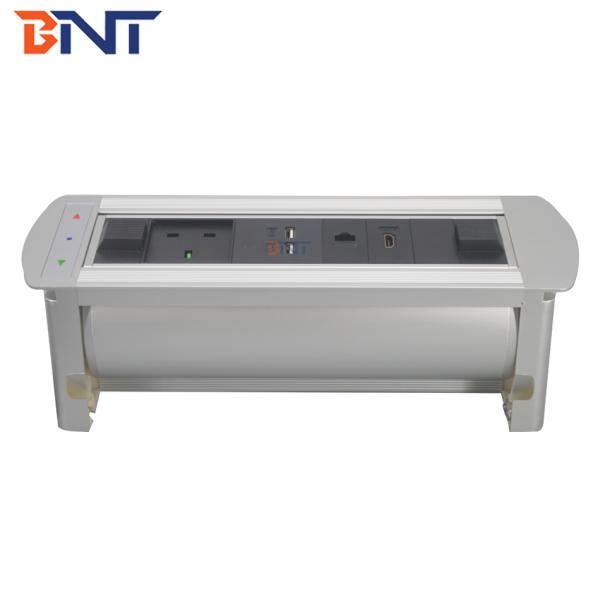 CE Rohs approved motorized revolving desk power socket with UK power and usb charger