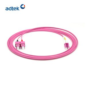 Indoor Fiber Optic Patch Cord LC-SC 24 Fibers OM4 Multimode 0.2dB PVC / LSZH