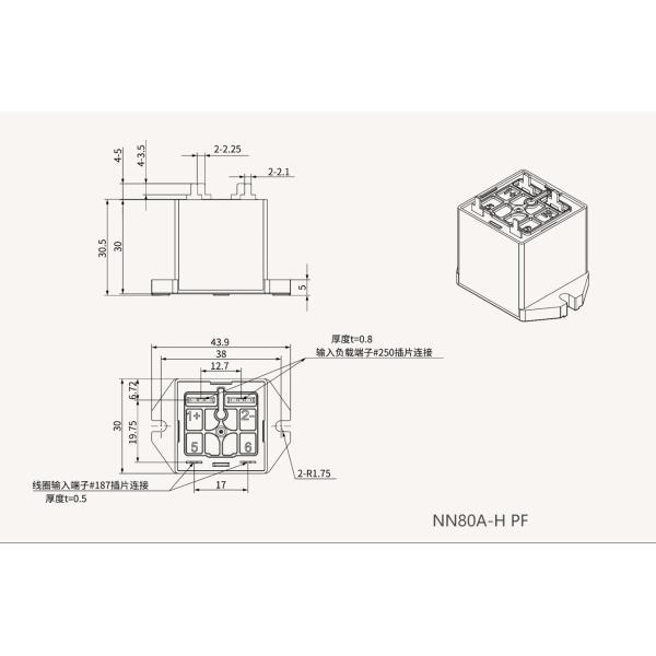 New Energy DC Relay auto parts eletric vehicle NN80A for Solar energy storage charging pile