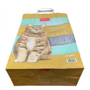China 7 Colours Paper Cat Litter Bags Handle Kraft Paper Packaging Bags Open Mouth on sale