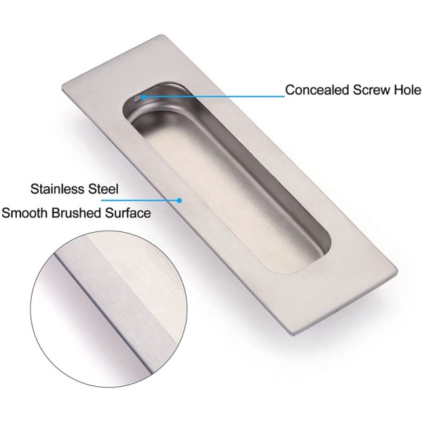Invisible Rectangular SS304 Bypass Door Finger Pulls