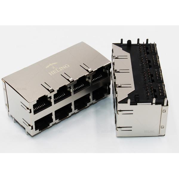 Tab Up Female Lan SMT Connector , Low Profile RJ45 Waterproof Connector
