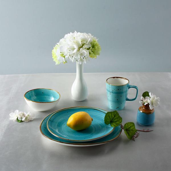 Customized Sky Blue Porcelain Color Dinnerware Set