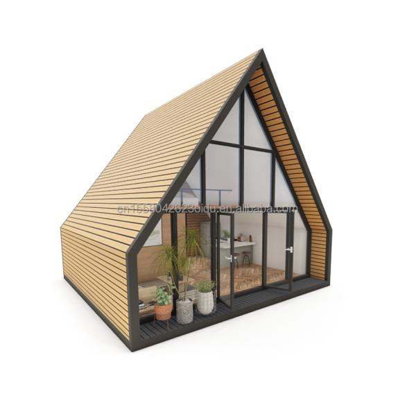 EU Modern Triangle Steel Structure Flat Pack Container House Design for Wooden House within 20ft or 40ft Mall Application