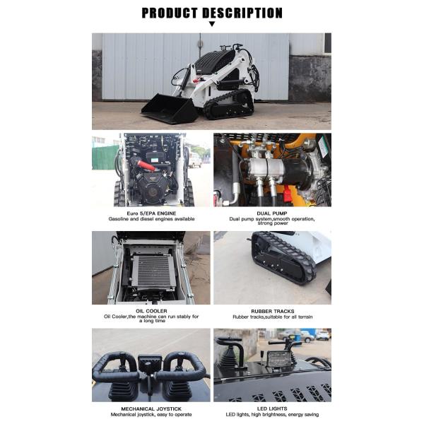 Mini Front 639cc Track Skid Steer Loader With Ce Epa