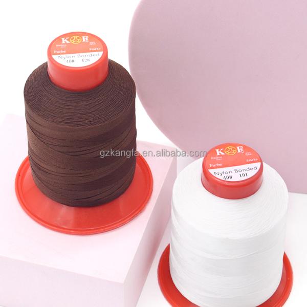 Multicolor Tex135 Nylon Bonded Thread for High Tenacity Sewing in Sofa Leather and Shoes