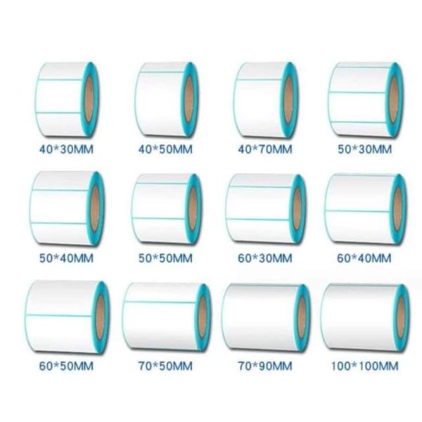 100mm*150mm adhesive waybill adhesive thermal label blank label in roll with glassine liner