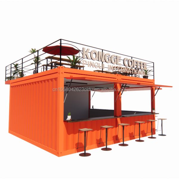Shop Mini 20ft Pop-up Store Container Bar Stall with Sturdy Modular Design and Wall 50/75/100mm Wave Sandwich Panel