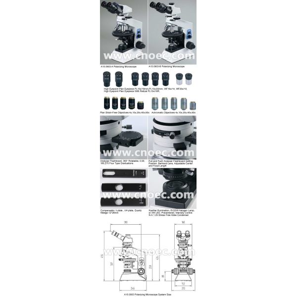 Infinity Binocular / Trinocular 40x - 400x Polarized Light Microscope with Koehler A15.0903