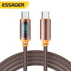 Essager PD Usb Type C To C Cable 5A 100w with Led Digital Display