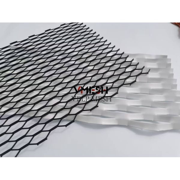 Customized Powder Coated Wall Cladding Expanded Metal Facade Mesh