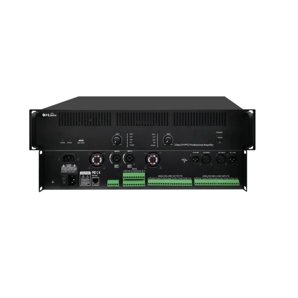 Speaker Amplifying Sound Built in 8*8-way Dante Media matrix and 2*800W Digital Class D+PFC Dante Amplifier