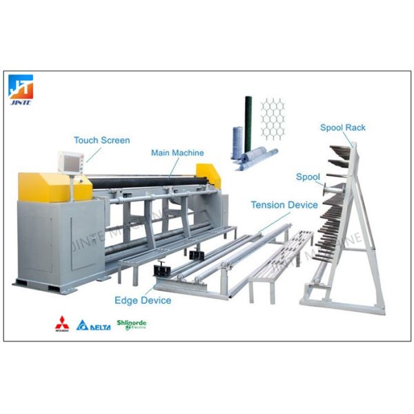 220m/S Pvc Coated 3.0mm 3kw Hexagonal Wire Mesh Machine