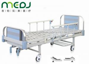 Double Crank Blue Hospital Bed Equipment MJSD05-09 With Four Ordinary Castors