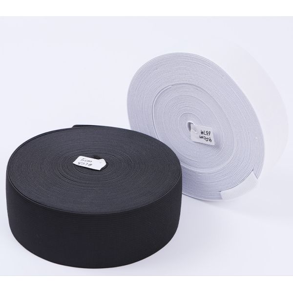 Large Stock Cheap 2 Inch Black Polyester Knitted Elastic For Garment